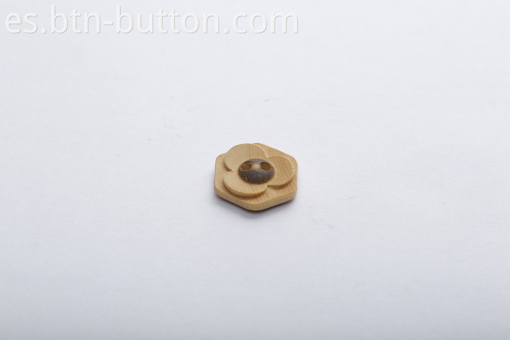 Clothes buttons made of wood